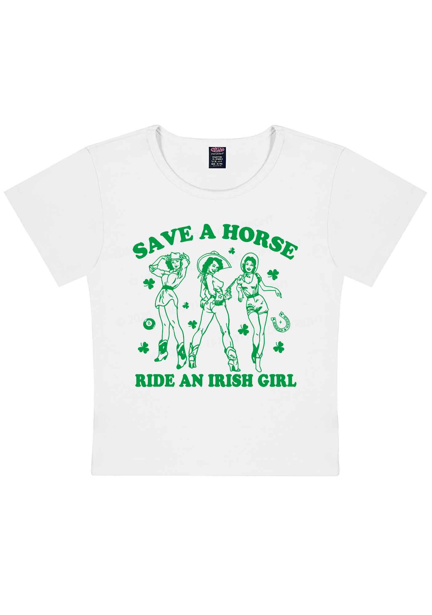 Ride An Irish Girl St Patricks Y2K Baby Tee Cherrykitten