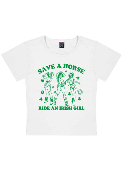 Ride An Irish Girl St Patricks Y2K Baby Tee Cherrykitten