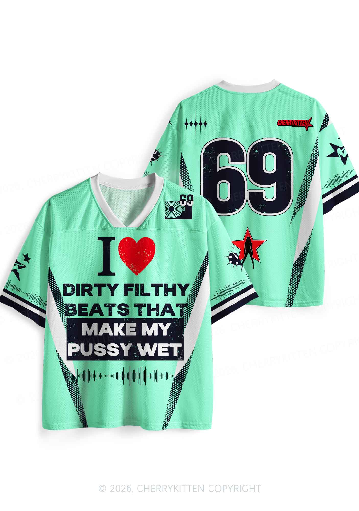 I Love Dirty Filthy Beats Y2K Sport Jersey Shirts Cherrykitten