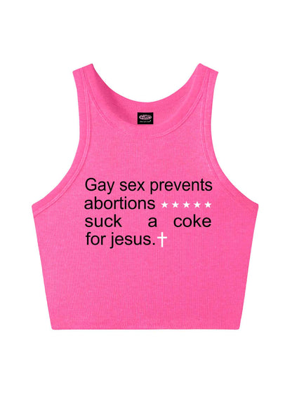 Suck A Coke For Jesus Pride Y2K Crop Tank Top Cherrykitten