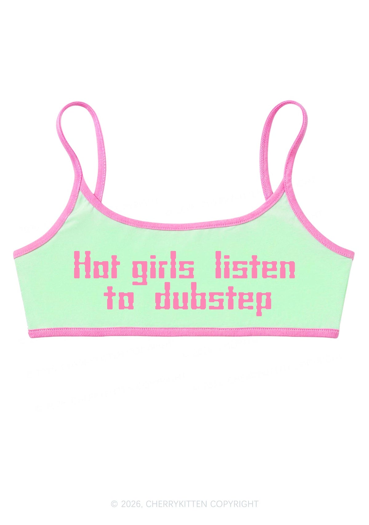 Hot Girls Listen Dubstep Y2K Super Crop Cami Cherrykitten