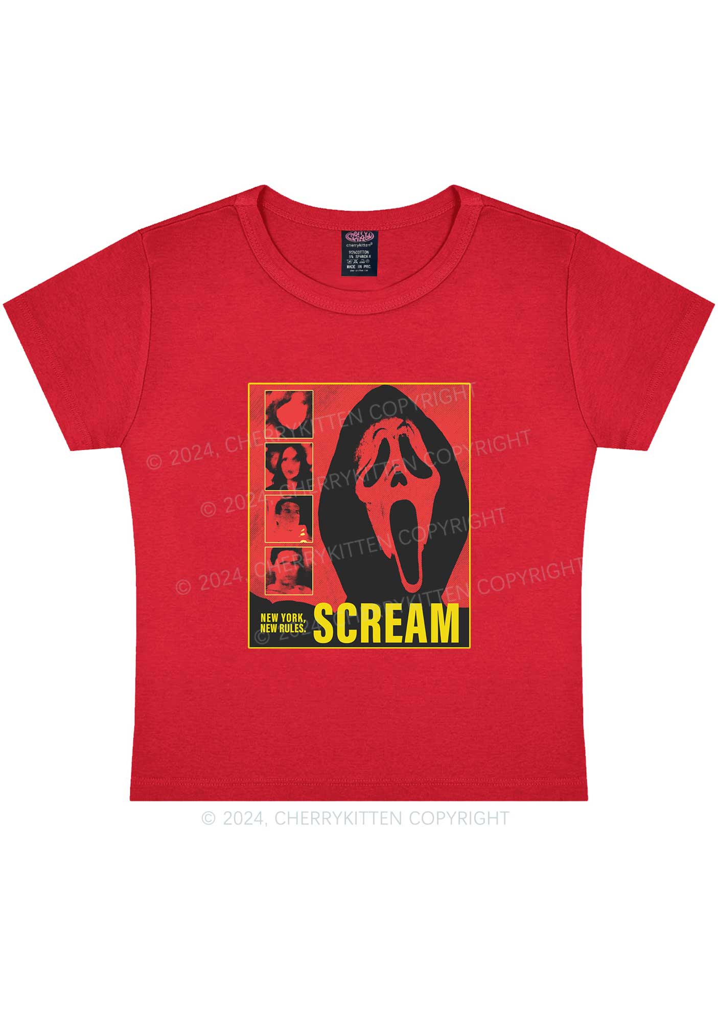 Scream New York Halloween Y2K Baby Tee Cherrykitten