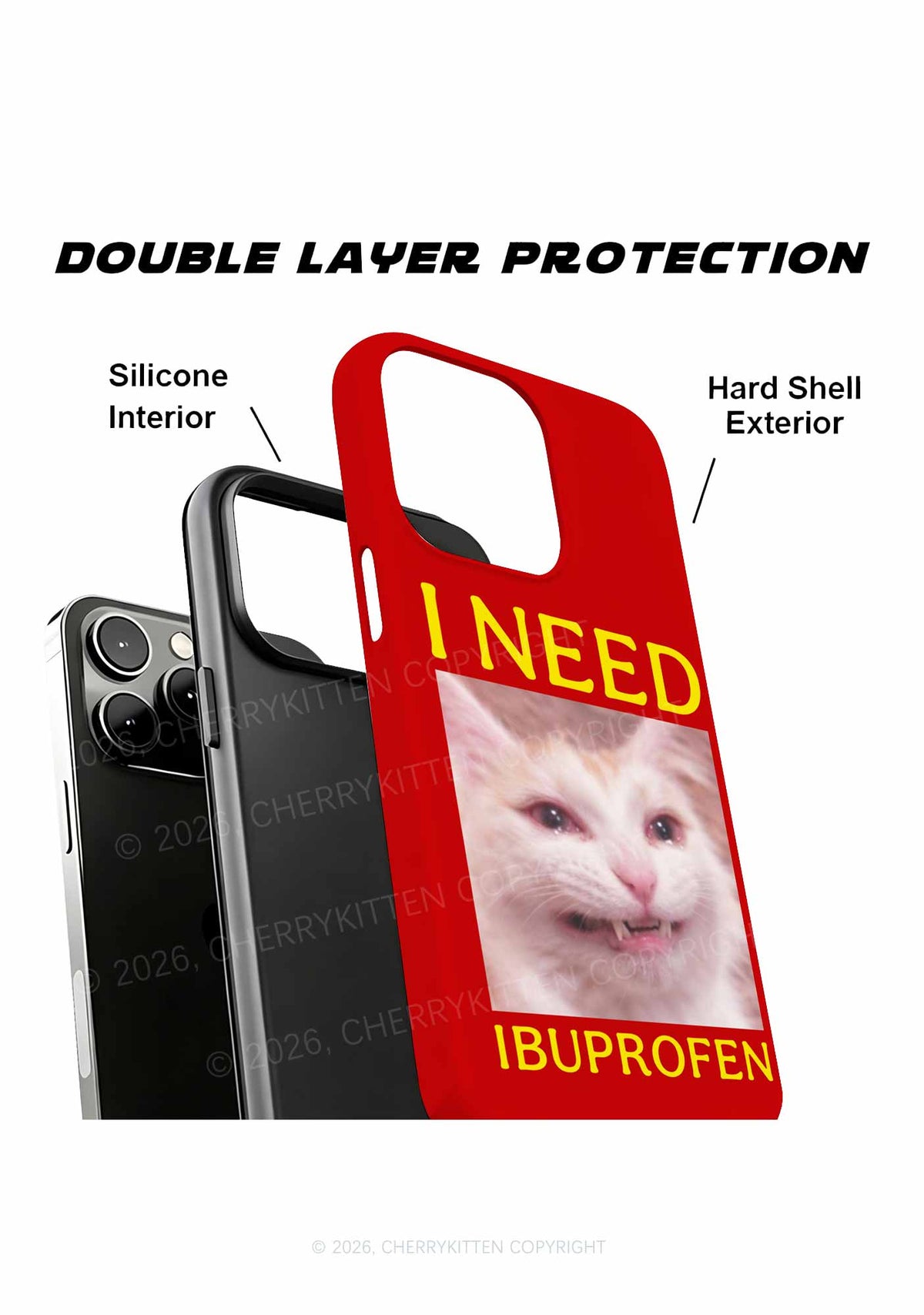 I Need Crying Cat Y2K Phone Case Cherrykitten