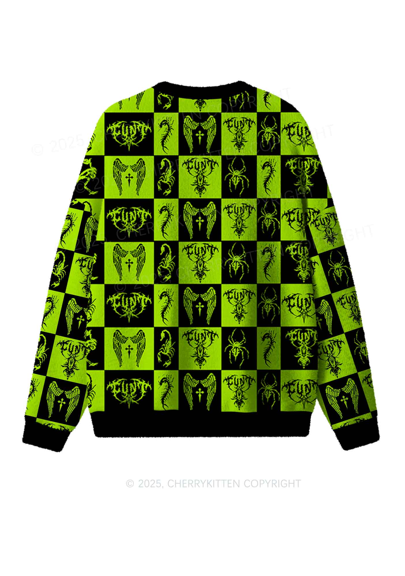 Dark Cxxt Y2K Christmas Knit Sweatshirt Cherrykitten