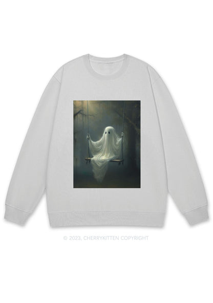Ghost Swing Halloween Y2K Sweatshirt Cherrykitten