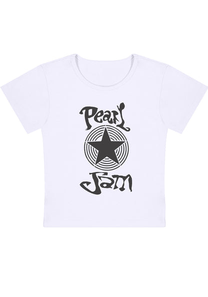 Curvy Pearl Jam Pentagram Baby Tee