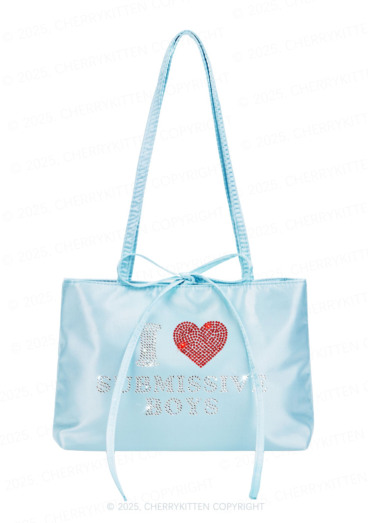 Rhinestone I Love S Boys Y2K Satin Bags Cherrykitten