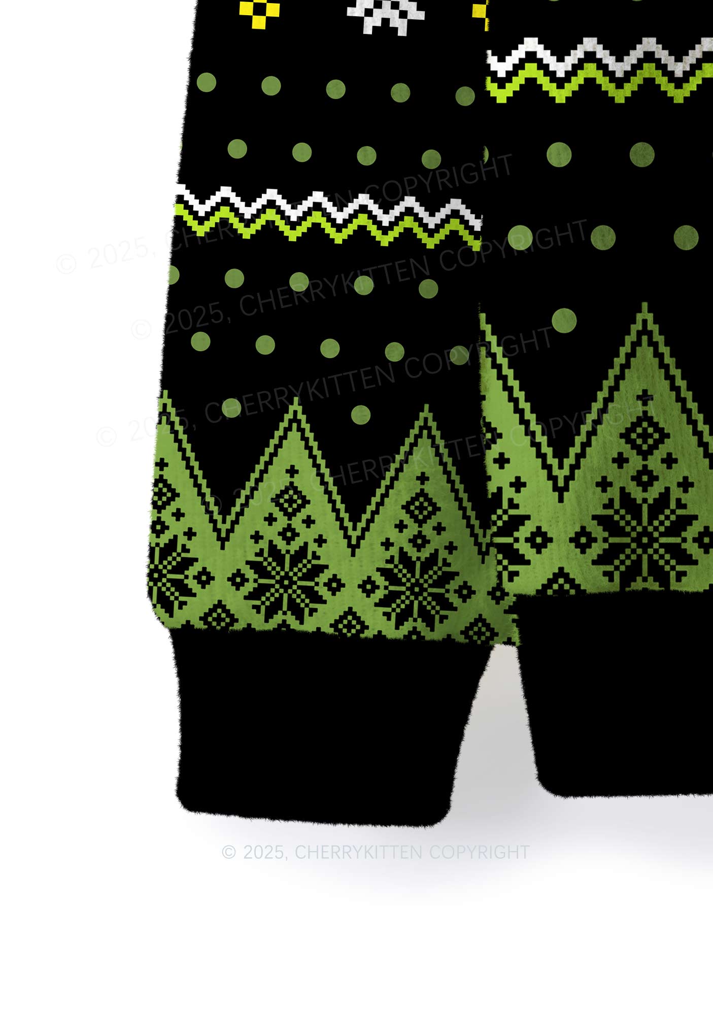 Green Pickle Slxt Y2K Christmas Knit Sweatshirt Cherrykitten