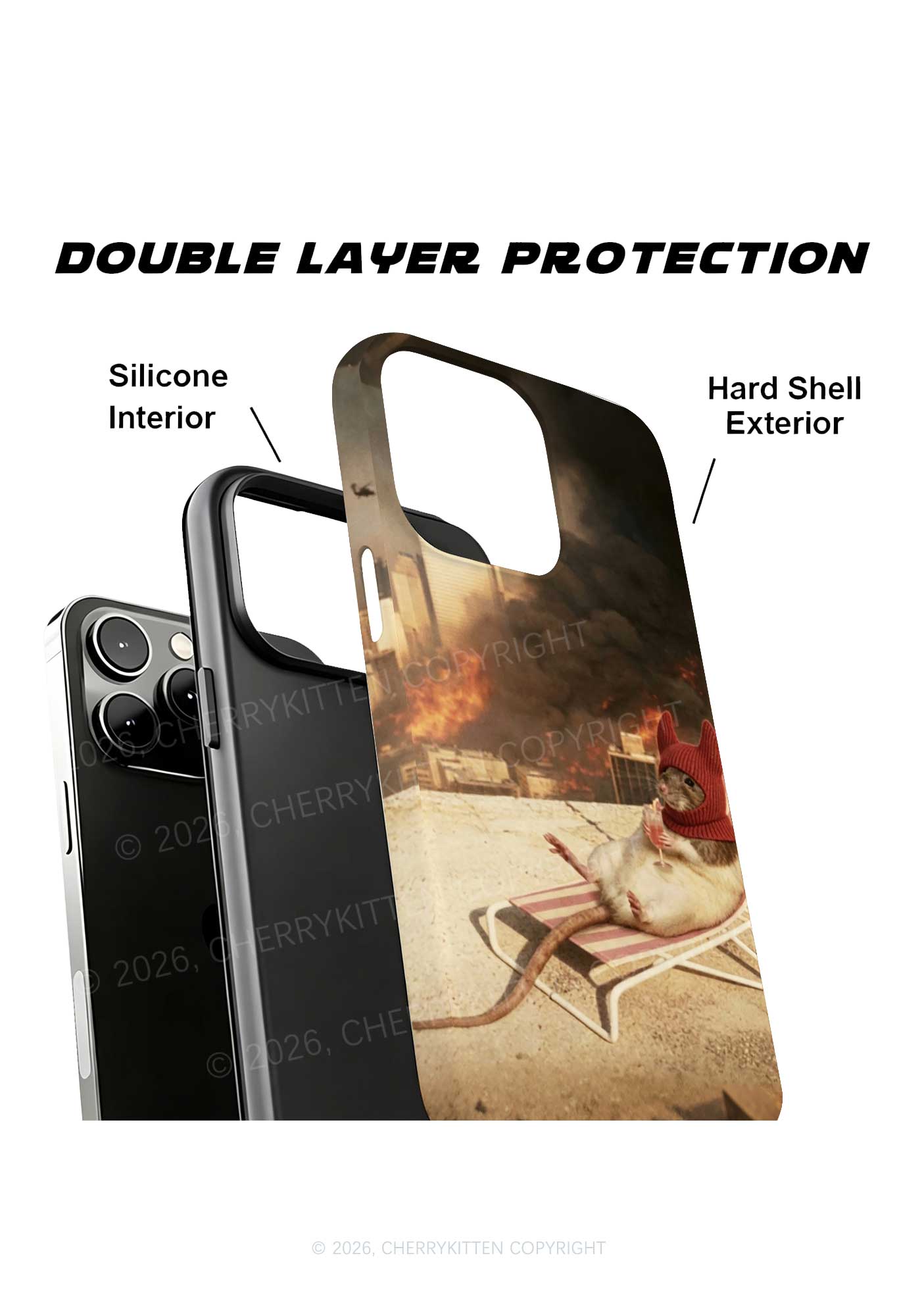 Halloween Fire City Devil Hat Rat Y2K Phone Case Cherrykitten