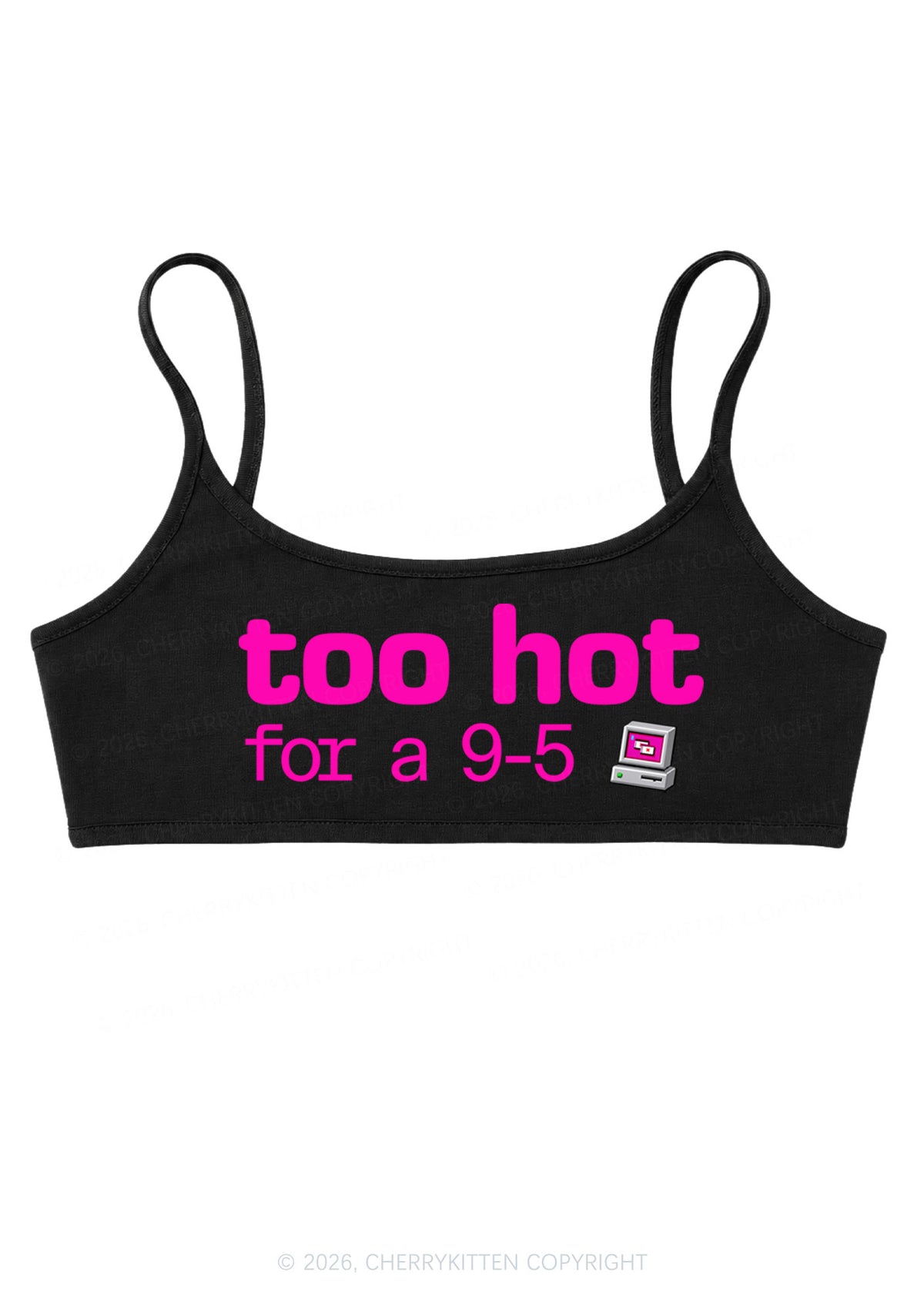 Too Hot For Nine To Five Y2K Super Crop Cami Cherrykitten
