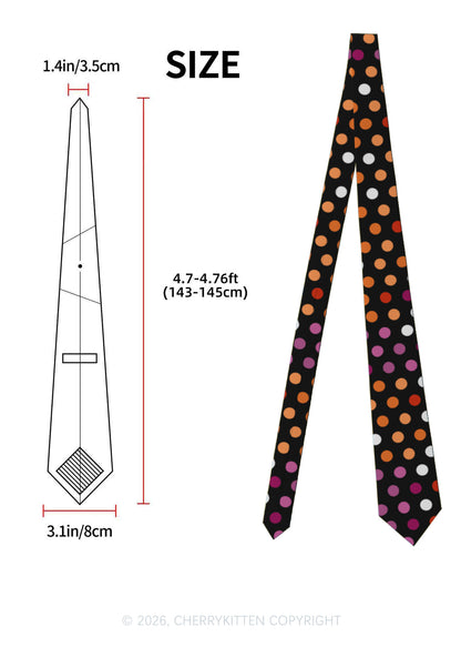 Lesbian Dots Pride Y2K Necktie Cherrykitten