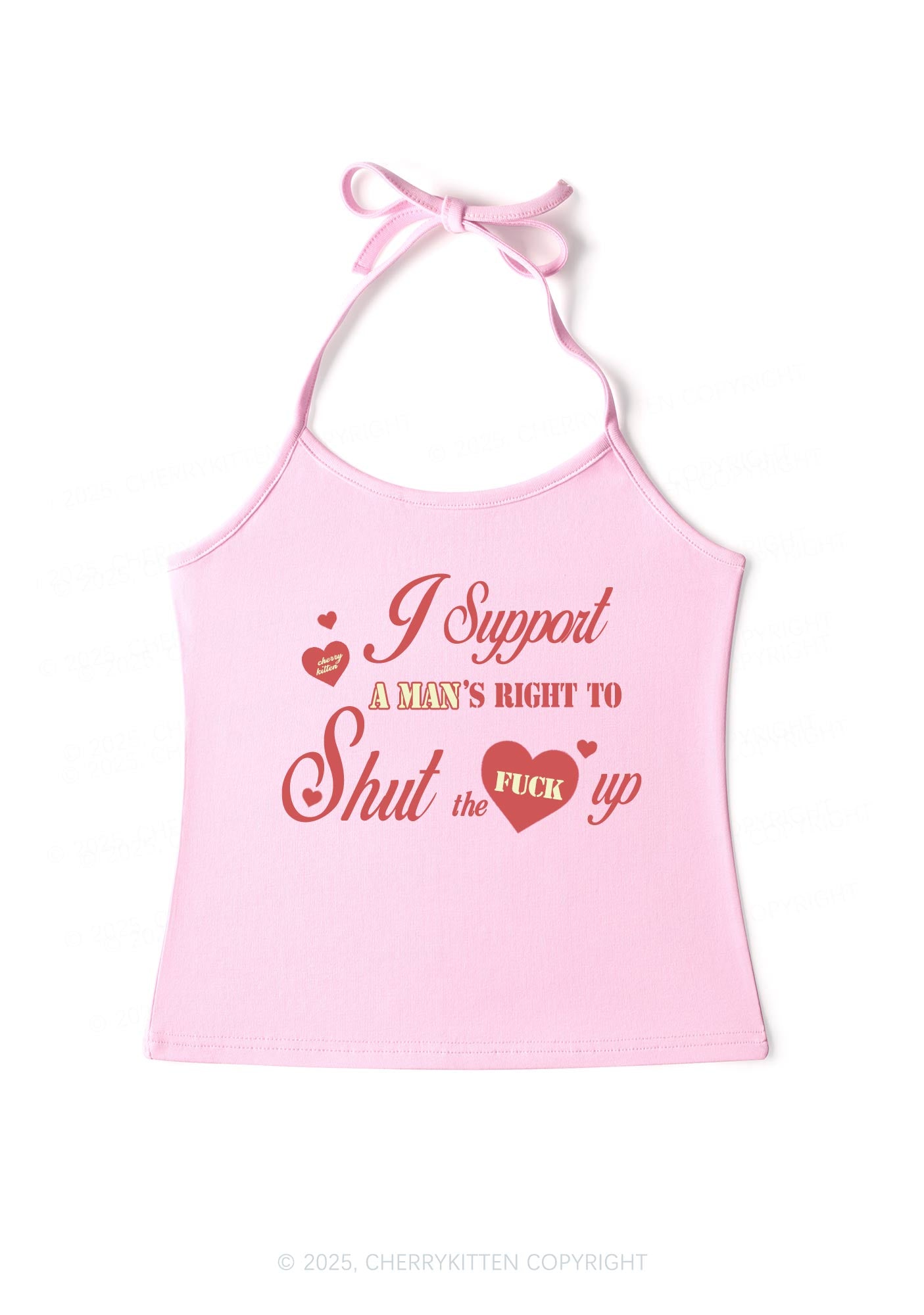 I Support A Mans Right Y2K Halter Neck Cami Cherrykitten