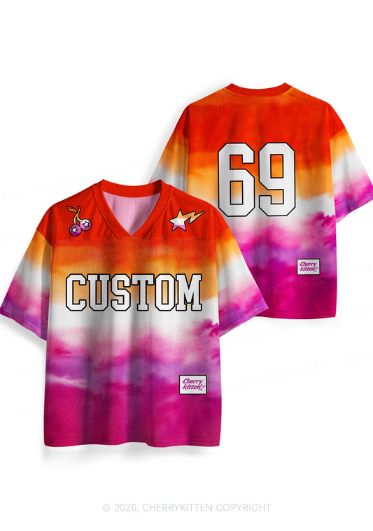 Custom Lesbian Flag Colors Pride Y2K Sport Jersey Shirts Cherrykitten