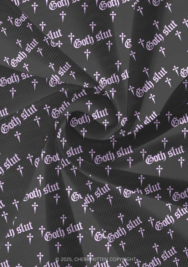 Halloween Pink Goth Slxt Y2K Print Mini Layered Skirt Cherrykitten
