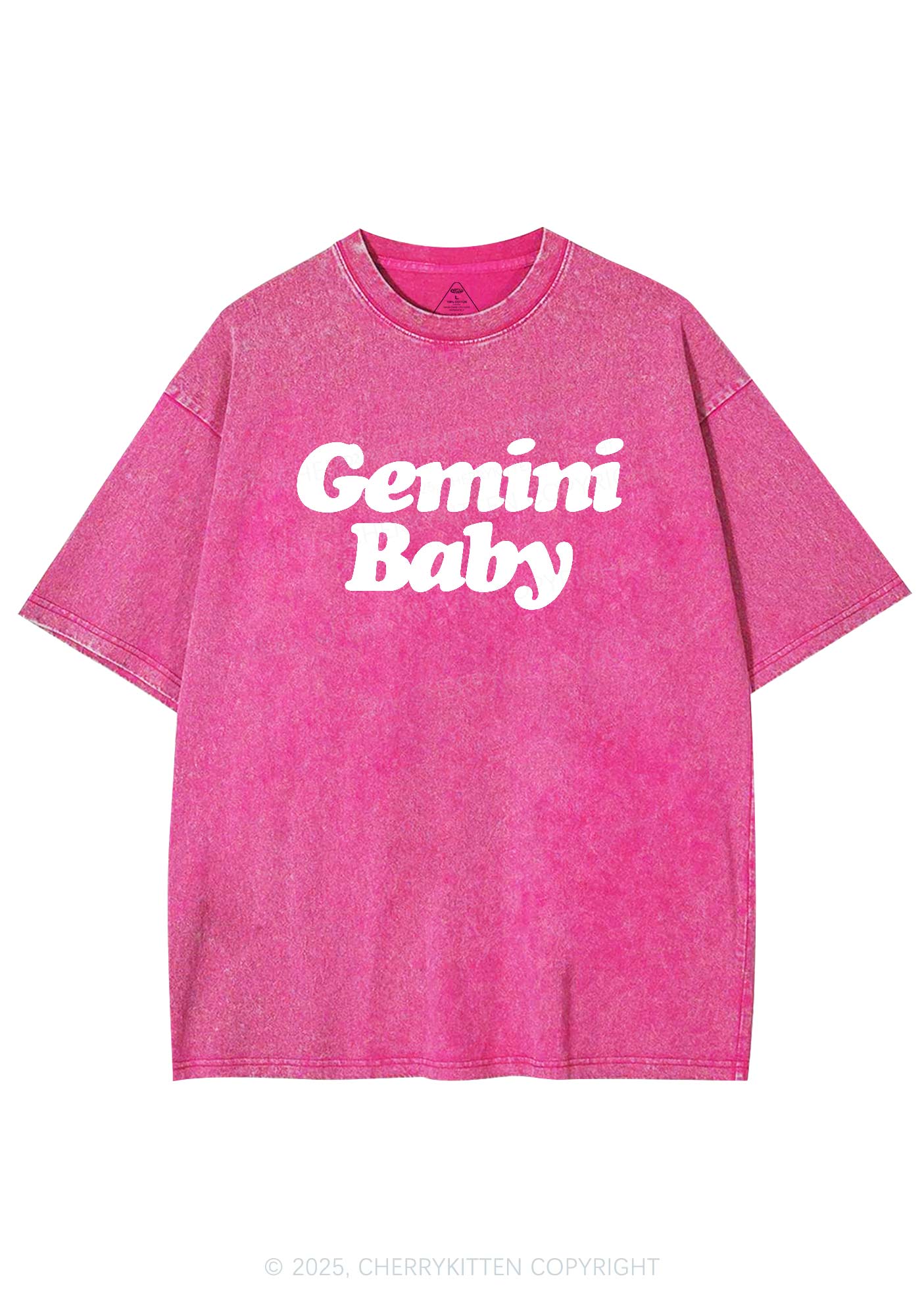 Custom Zodiac Baby Y2K Shirts Washed Tee Cherrykitten