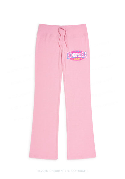 Homophobia Is Gay Pride Y2K Low Rise Drawstring Flare Pants Cherrykitten