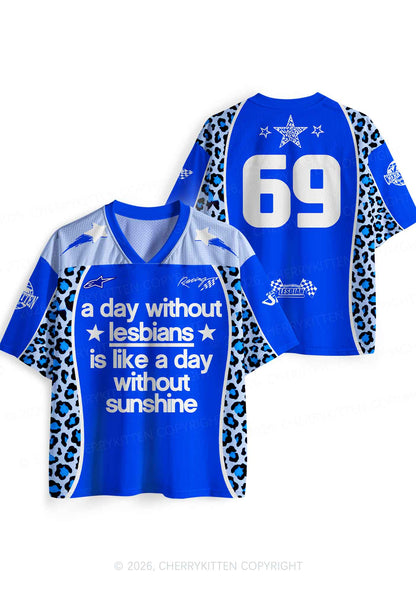A Day Without Lesbians Pride Y2K Sport Jersey Shirts Cherrykitten