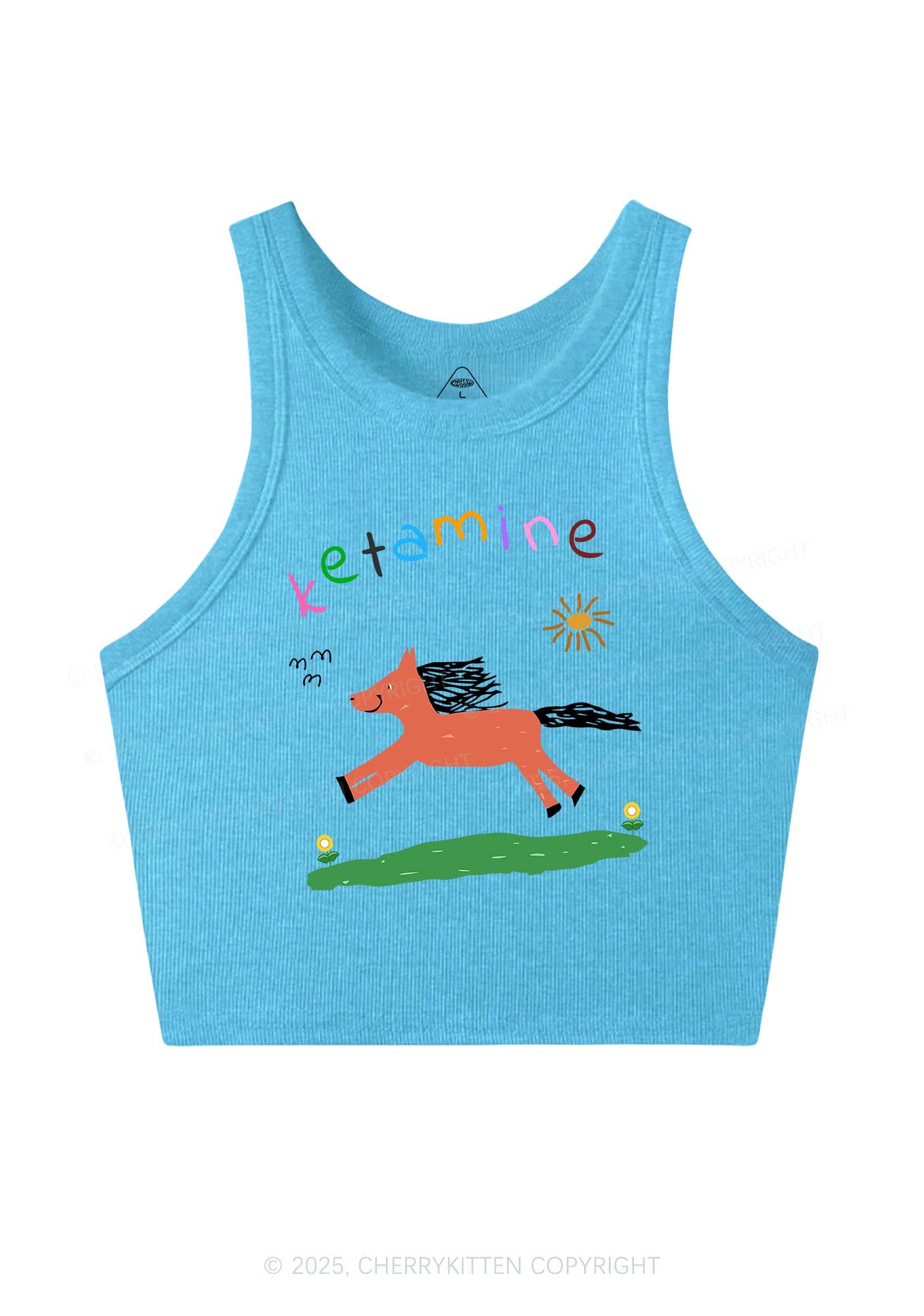 Orange Pony Y2K Crop Tank Top Cherrykitten