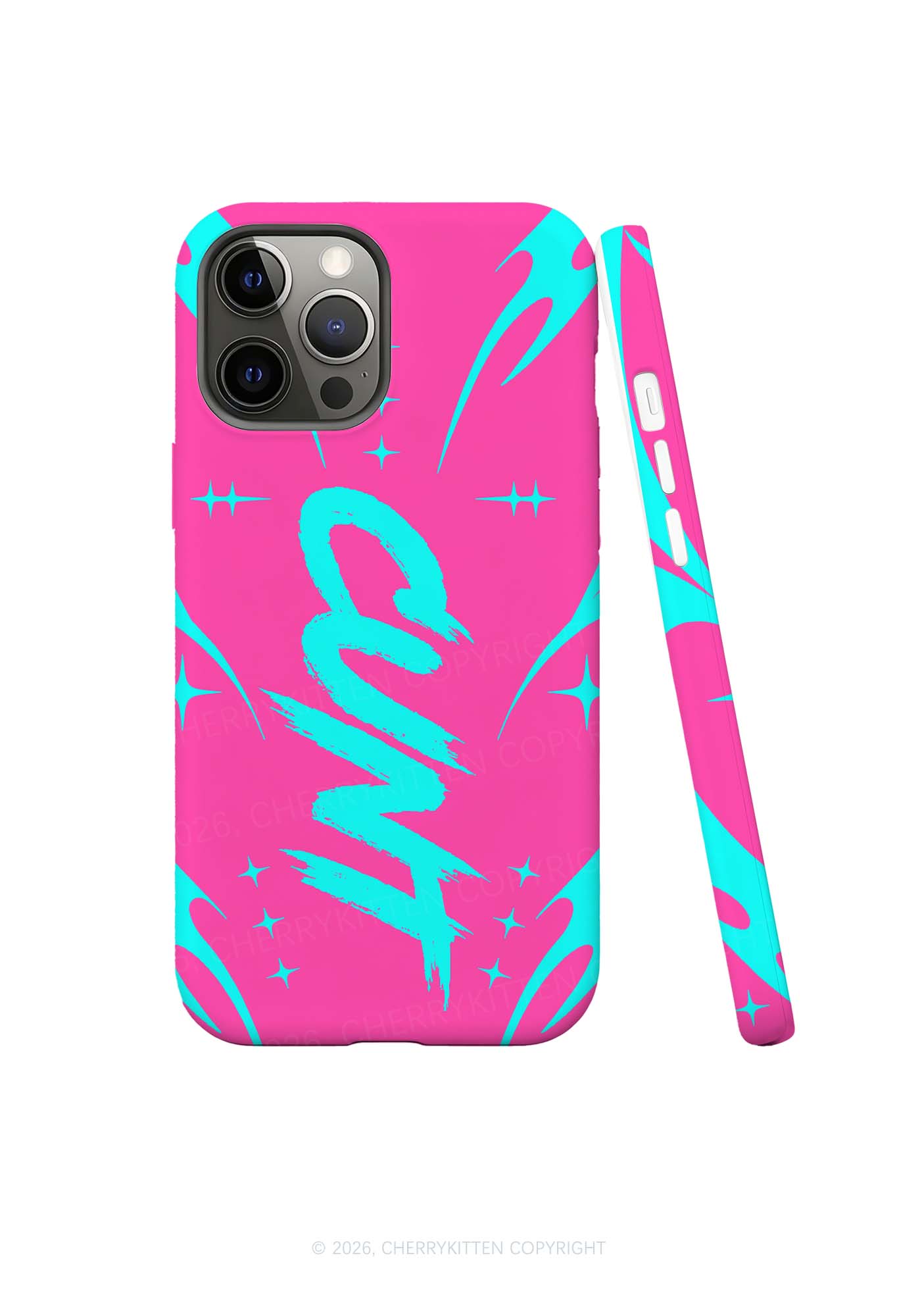 Mint Green Cxxt On Pink Y2K Phone Case Cherrykitten