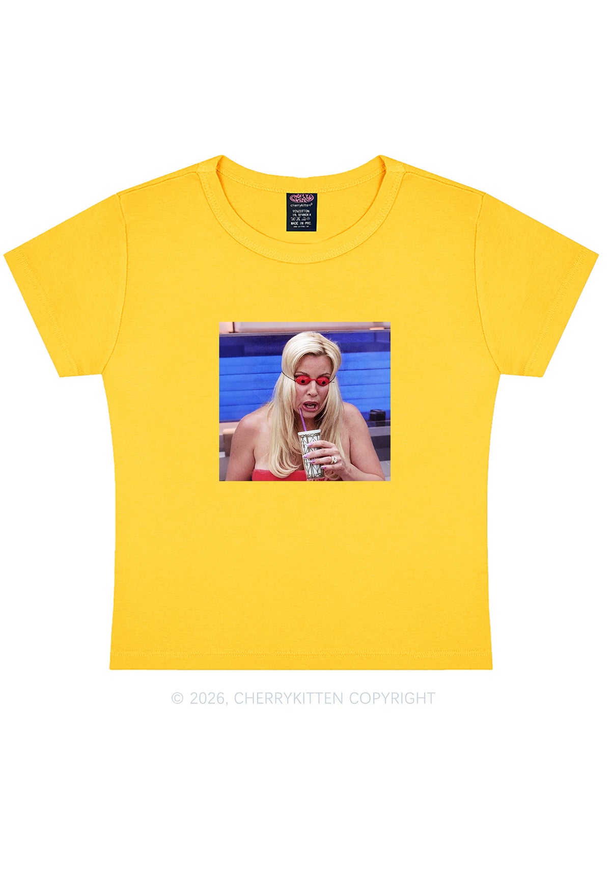 Red Eyeball Blonde Y2K Baby Tee Cherrykitten