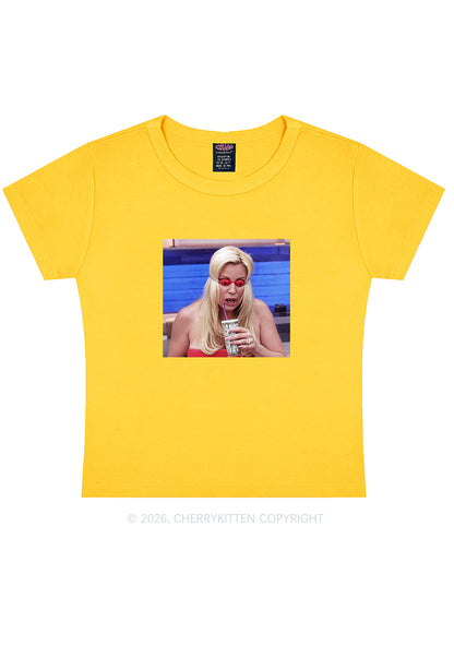 Red Eyeball Blonde Y2K Baby Tee Cherrykitten