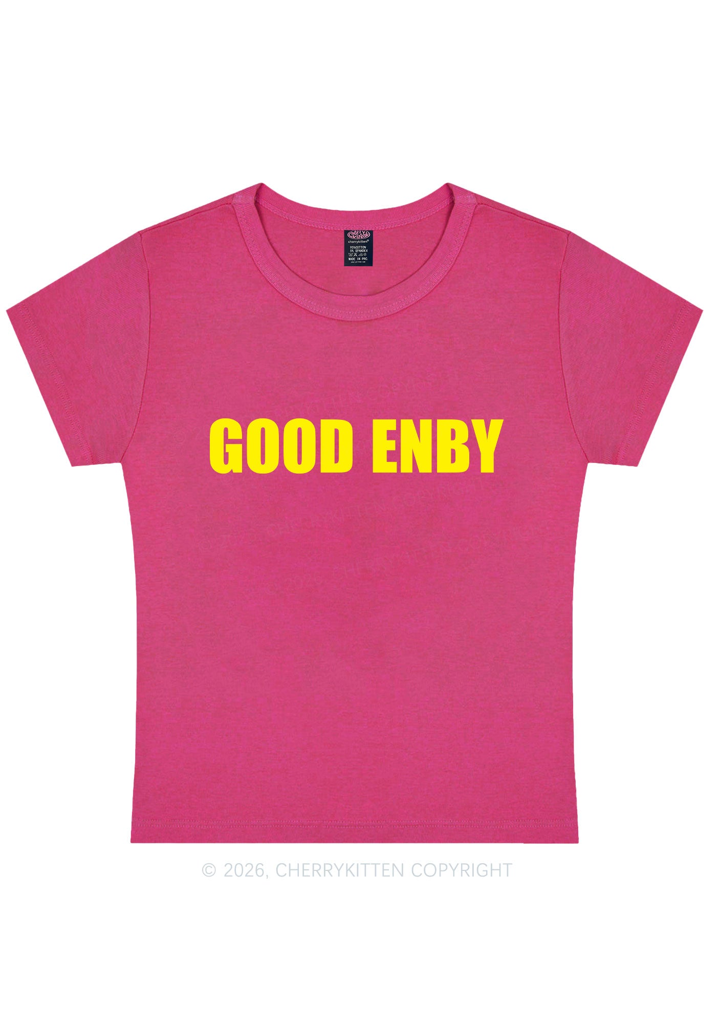 Good Enby Pride Y2K Baby Tee Cherrykitten