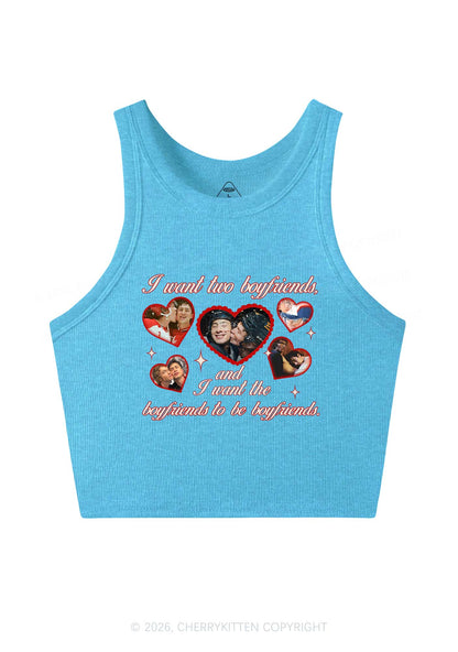 I Want Two Boyfriends HR Y2K Crop Tank Top Cherrykitten