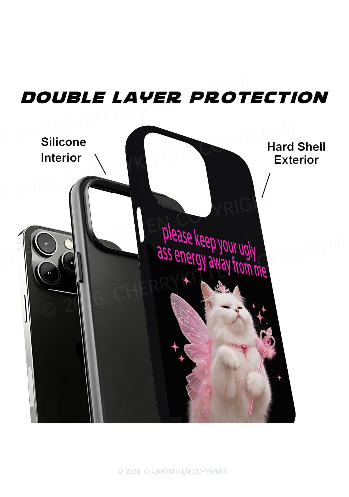 Keep Your Ugly Axx Energy Away Y2K Phone Case Cherrykitten