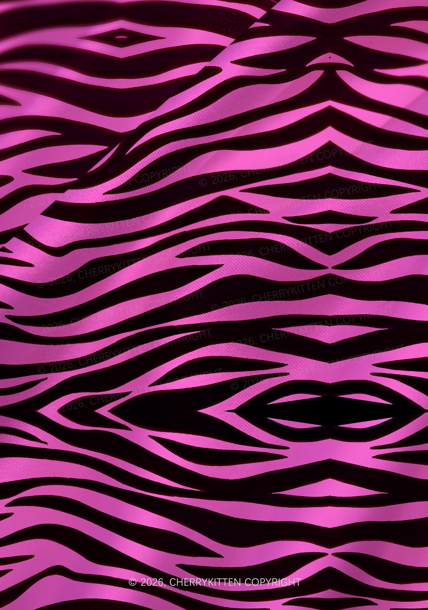 Pink Zebra Y2K Print Satin Cowl Neck Slip Dress Cherrykitten