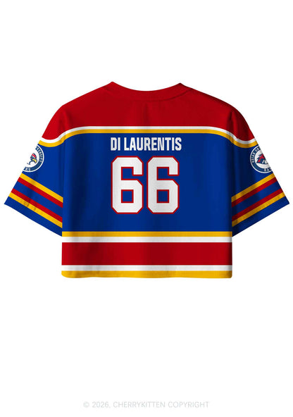 I Love Four Hockey Boys DL Y2K Crop Sport Jersey Shirts Cherrykitten