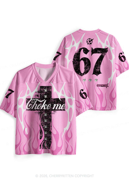 Choke Me Black Cross Y2K Sport Jersey Shirts Cherrykitten