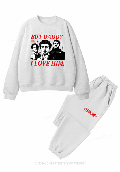 Daddy I Love Luigi Y2K Fleece Sweatshirts Set Cherrykitten