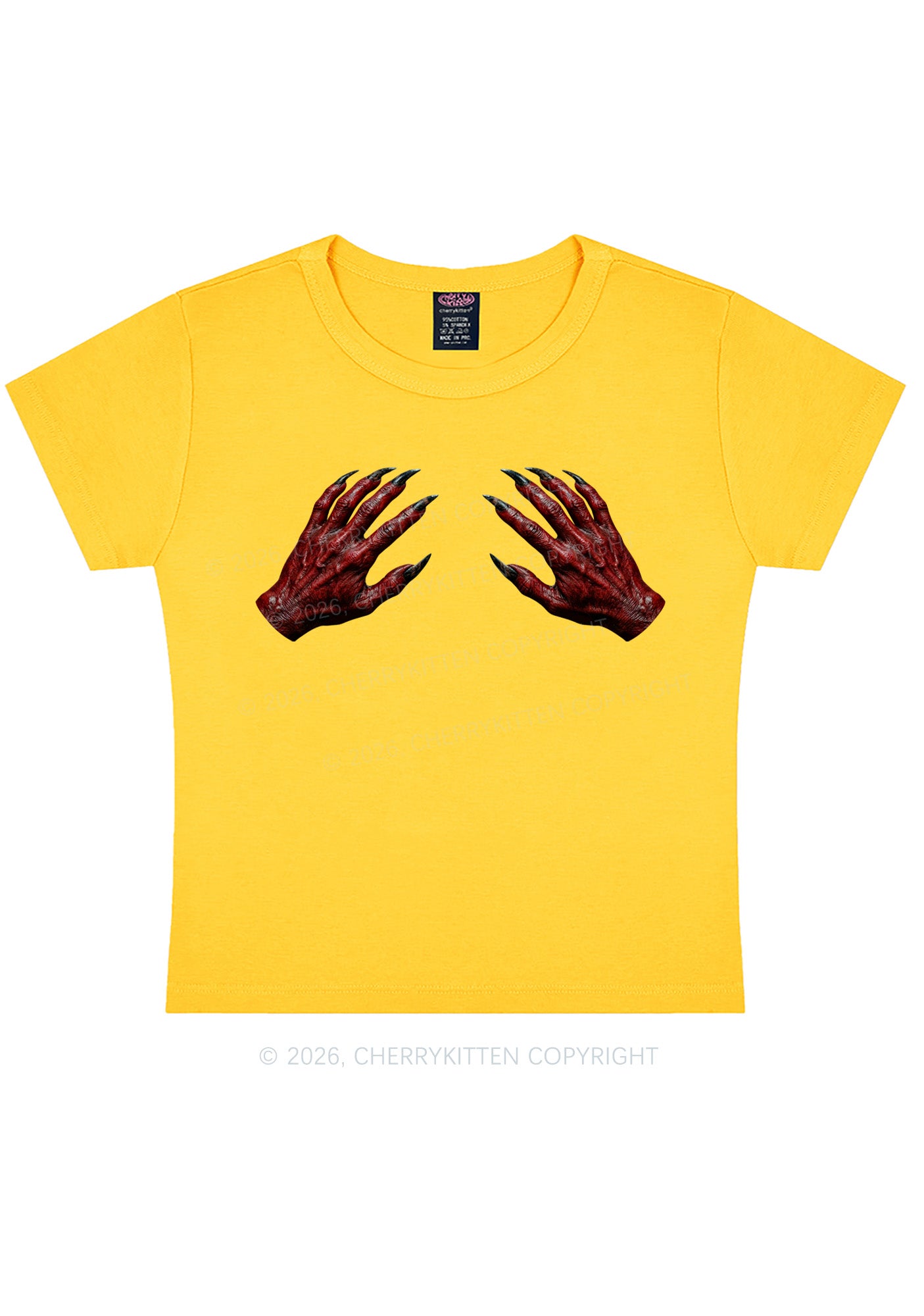 Satan Hands Y2K Baby Tee Cherrykitten