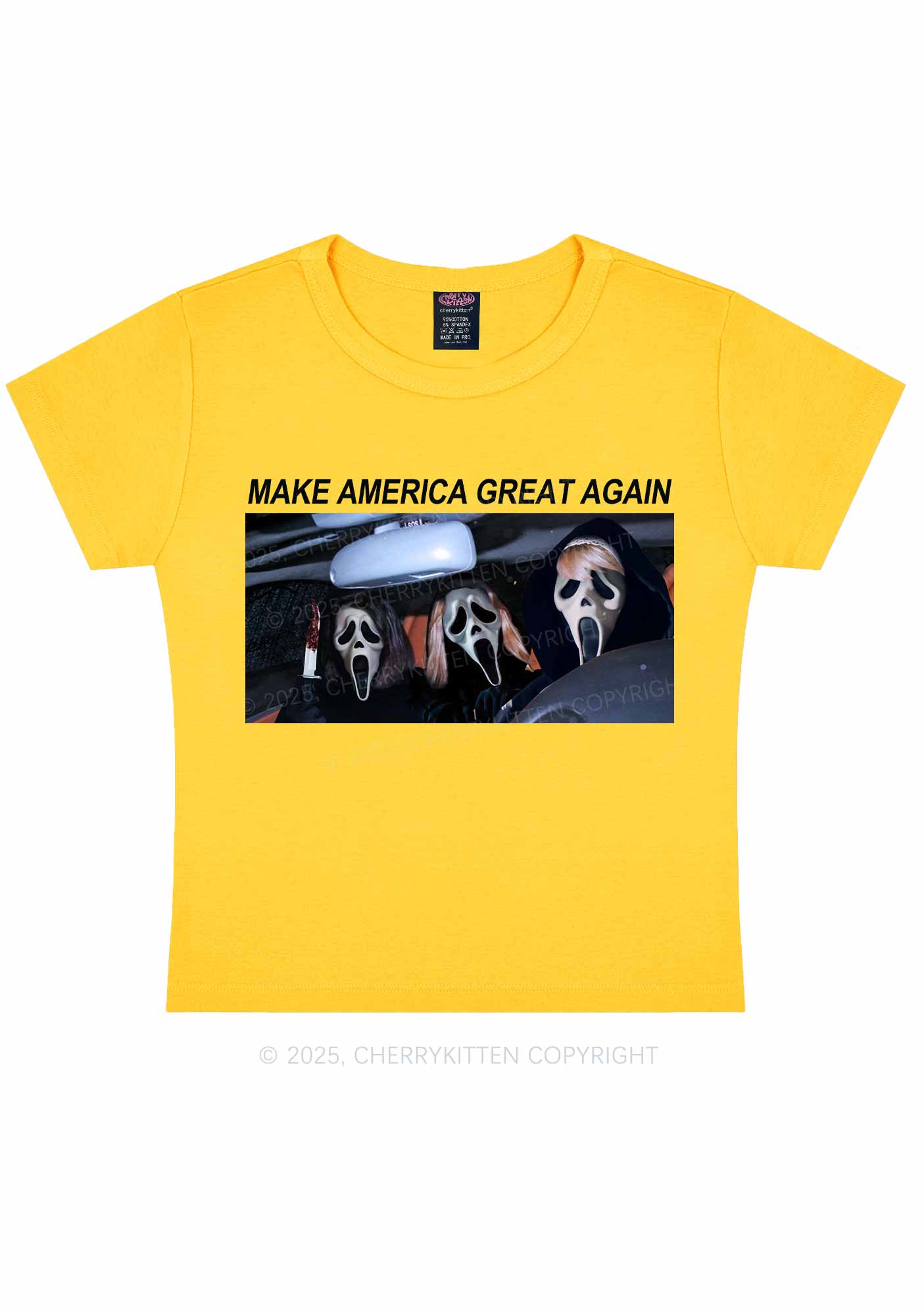 Halloween Ghost Make America Great Again Y2K Baby Tee Cherrykitten