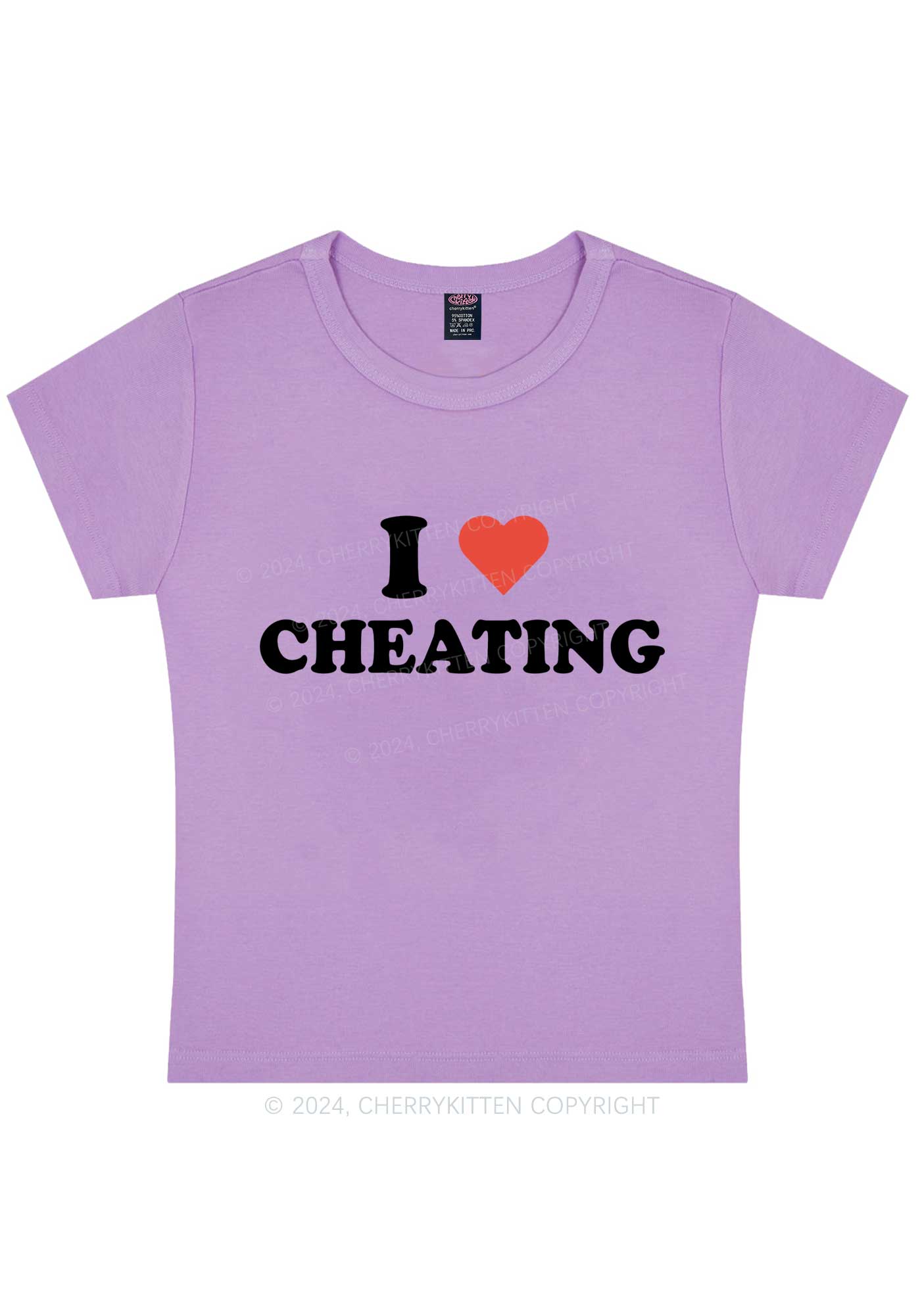 Curvy I Love Cheating Y2K Baby Tee Cherrykitten