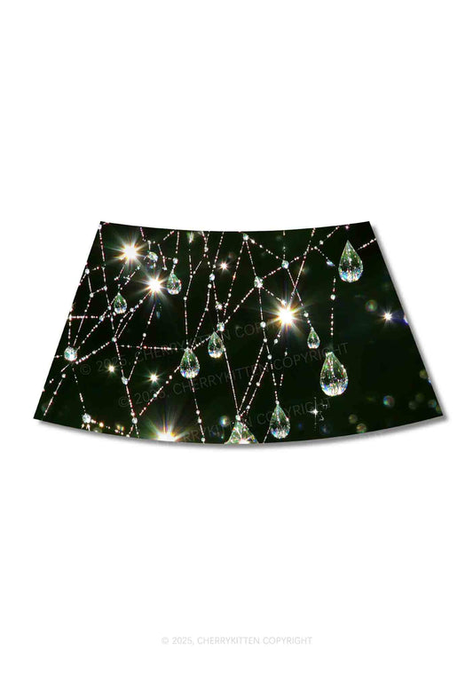 Dew Web Y2K Print Mini Skirt Cherrykitten