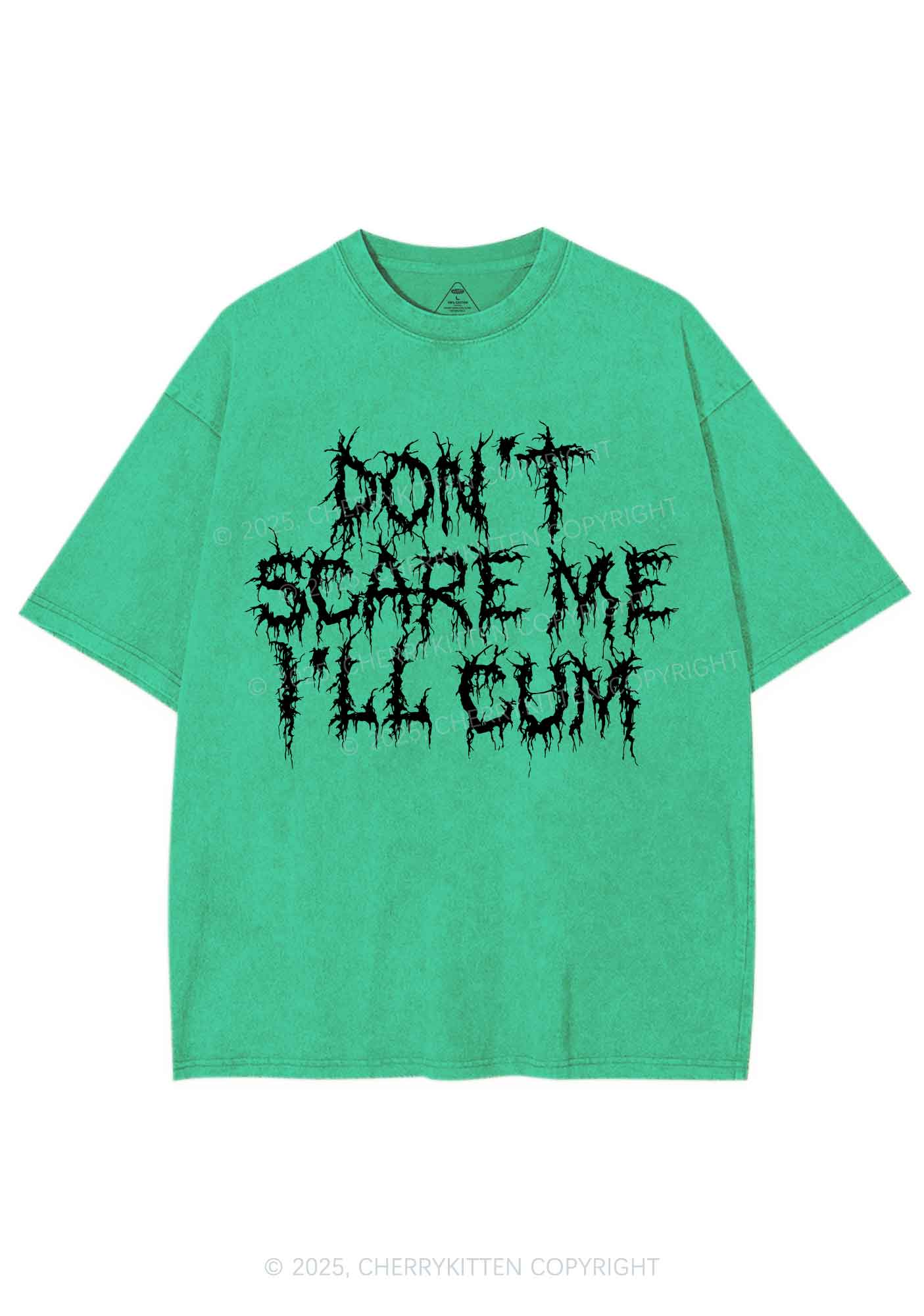Halloween Dont Scare Me Cum Y2K Shirts Washed Tee Cherrykitten