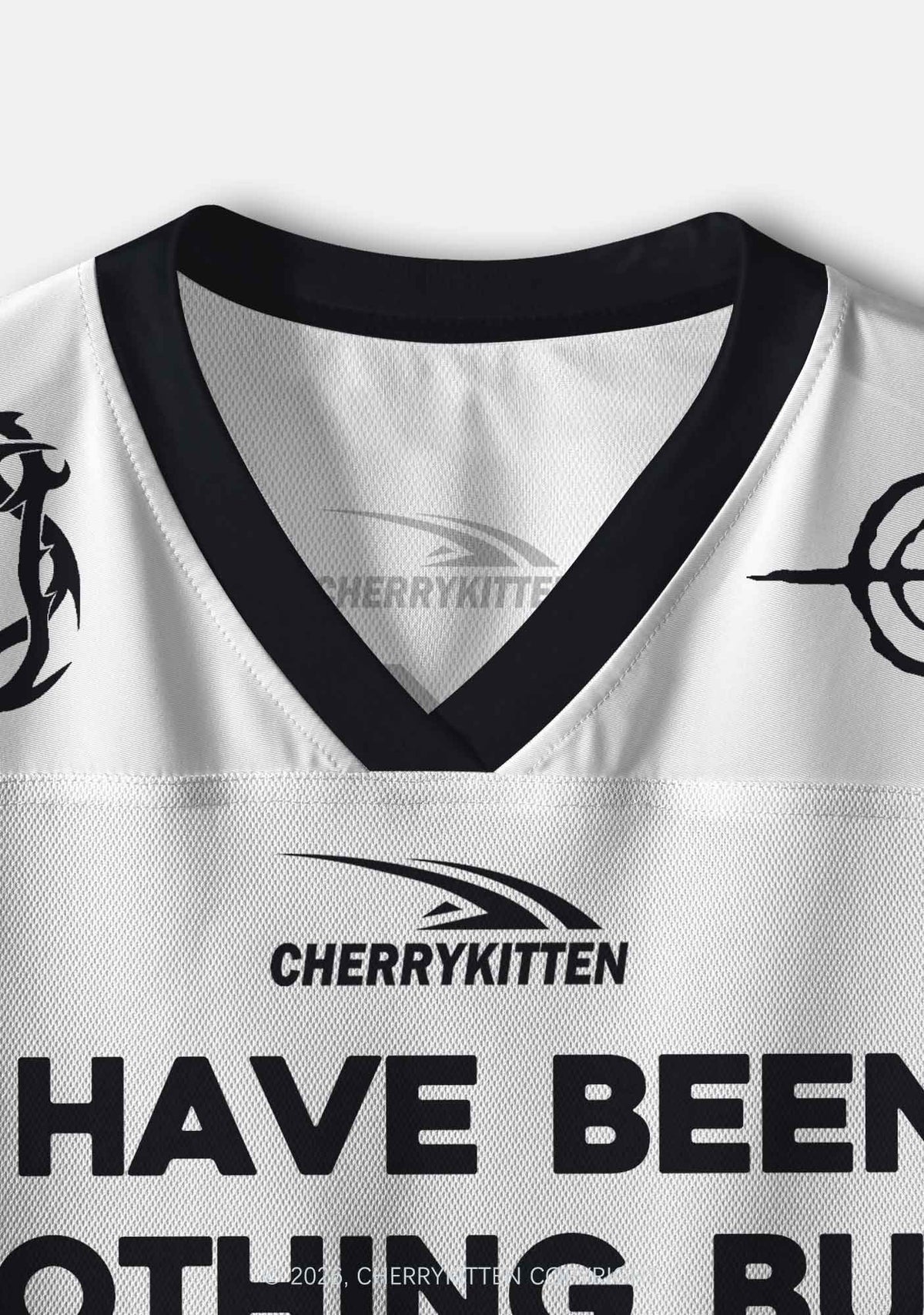 White I Have Been Funny Y2K Crop Sport Jersey Shirts Cherrykitten
