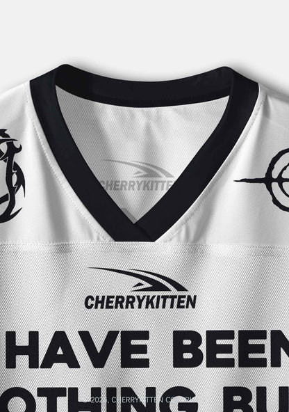 White I Have Been Funny Y2K Crop Sport Jersey Shirts Cherrykitten
