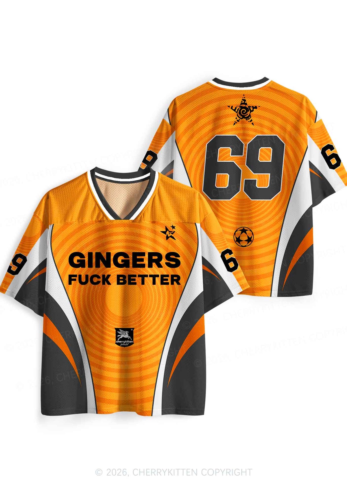 Orange Gingers Fxxk Better Y2K Sport Jersey Shirts Cherrykitten
