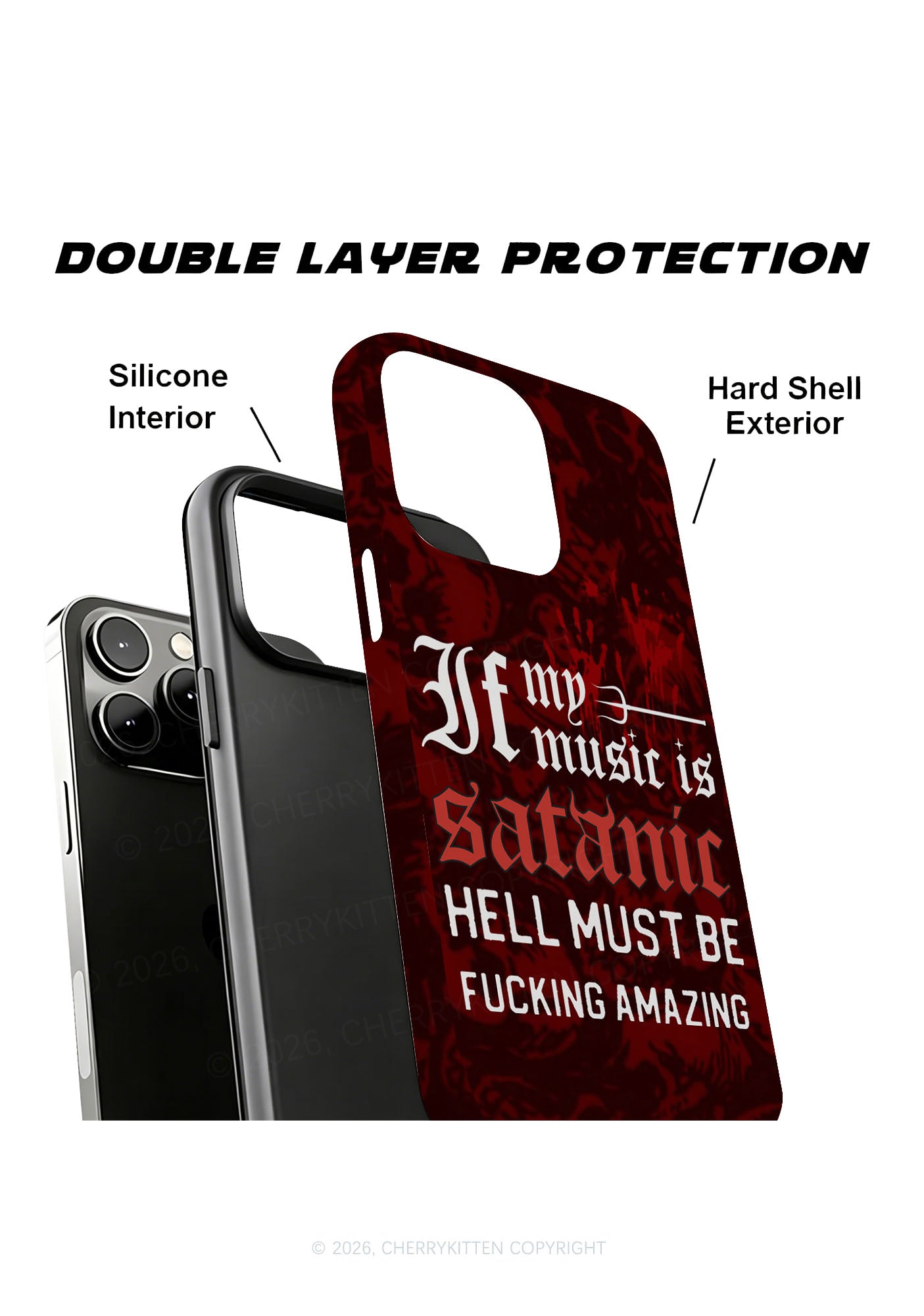 Halloween My Music Is Satanic Y2K Phone Case Cherrykitten