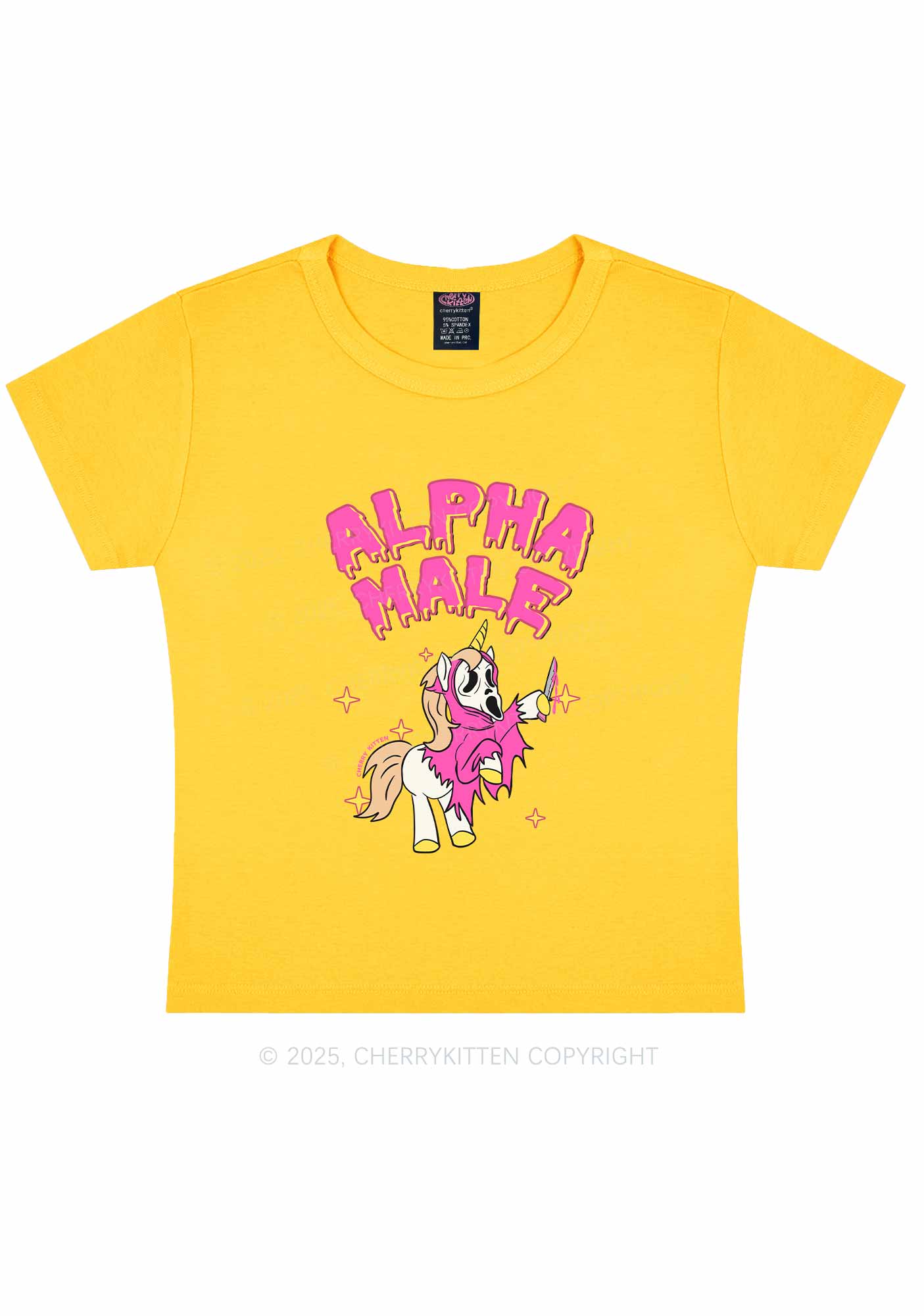 Halloween Unicorn Alpha Male Y2K Baby Tee Cherrykitten