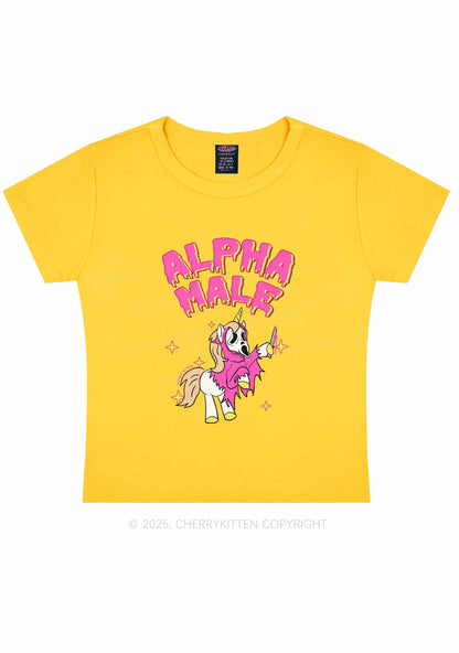 Halloween Unicorn Alpha Male Y2K Baby Tee Cherrykitten