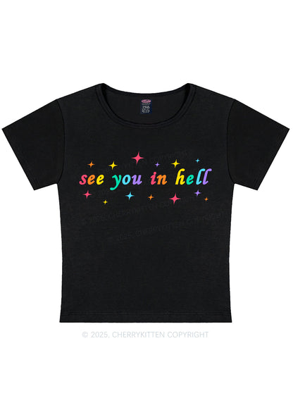 Curvy See You In Hell Pride Y2K Baby Tee Cherrykitten