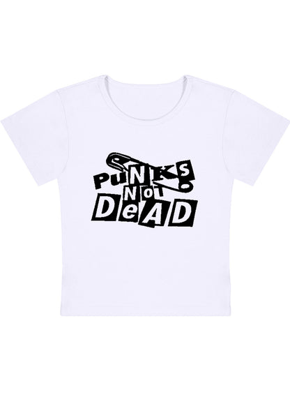 Punks Not Dead Y2K Baby Tee