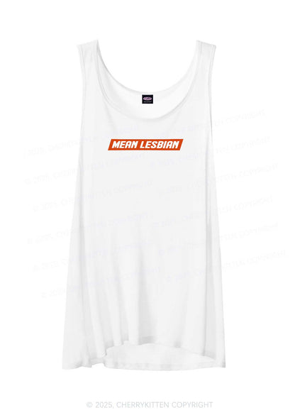 Mean Lesbian Pride Y2K Sheer Boyfriend Tank Cherrykitten