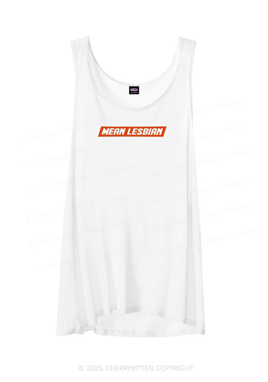 Mean Lesbian Pride Y2K Sheer Boyfriend Tank Cherrykitten
