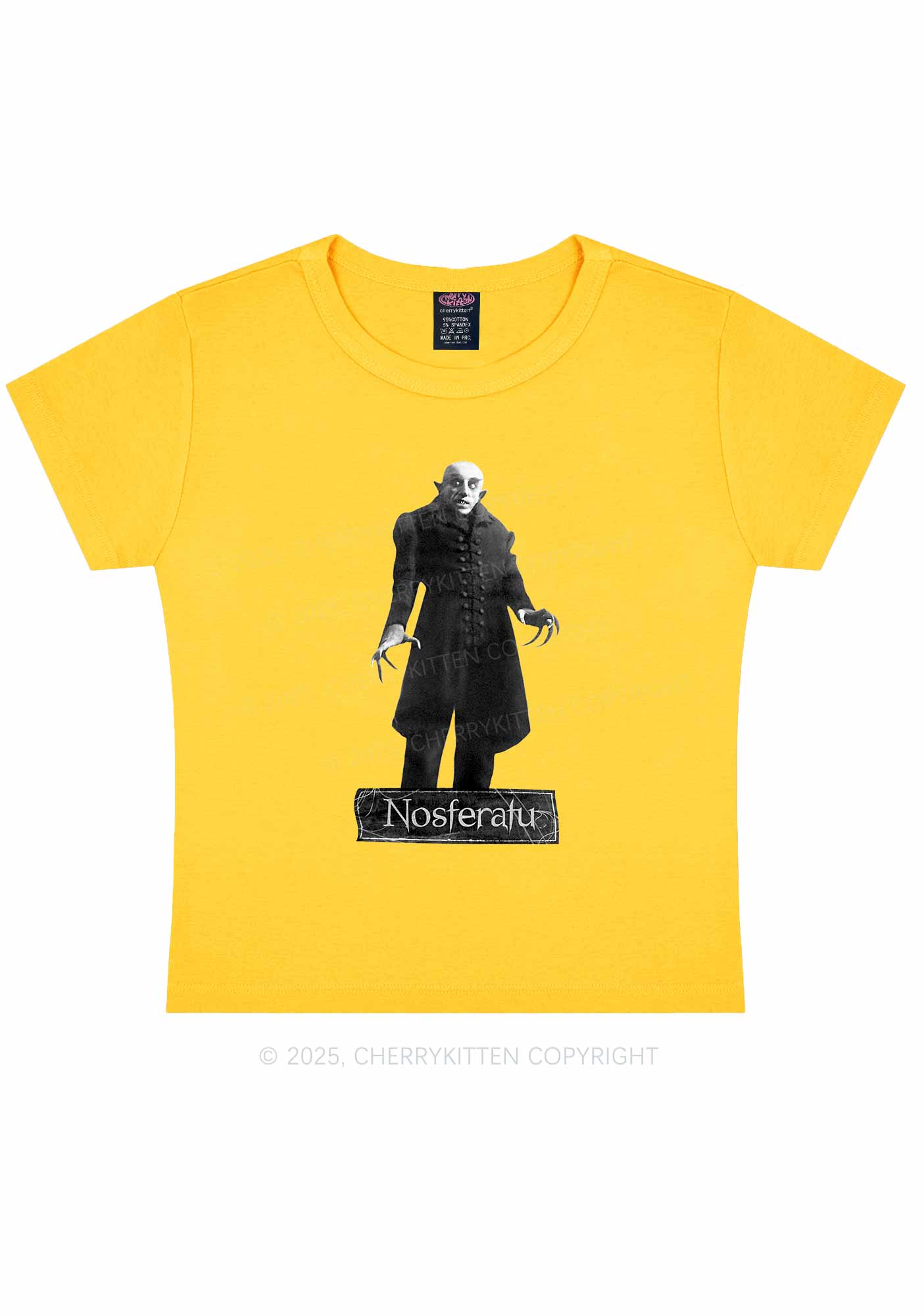 Halloween Male Vampire Y2K Baby Tee Cherrykitten