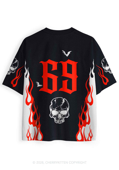 Halloween My Music Is Satanic Y2K Sport Jersey Shirts Cherrykitten