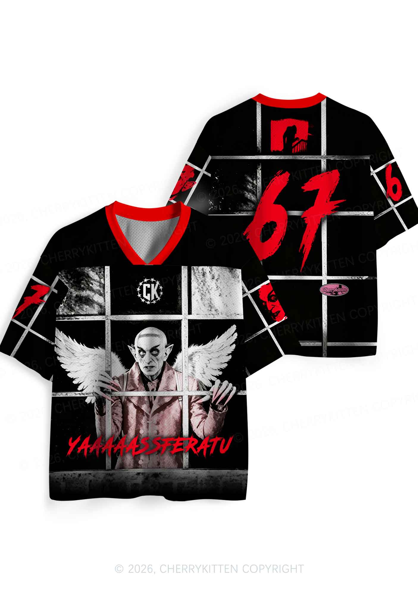 Halloween Vampire Angel Wings Y2K Sport Jersey Shirts Cherrykitten